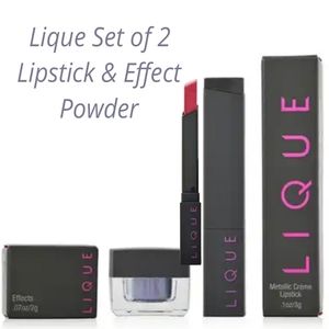 NIB Lique 3PC - 2 Lipstick & 1 Effect Powder Highly pigmented and lip plumping